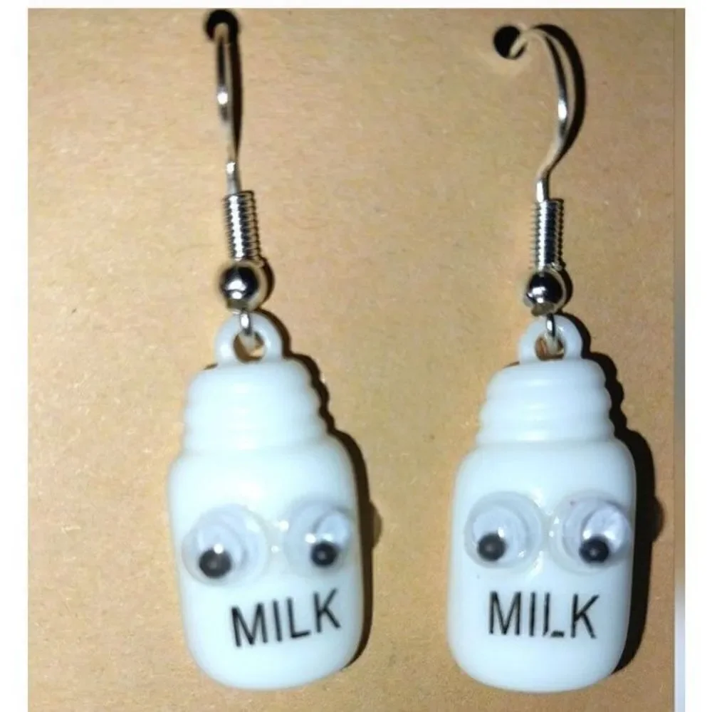 Handmade Super cute milk earrings